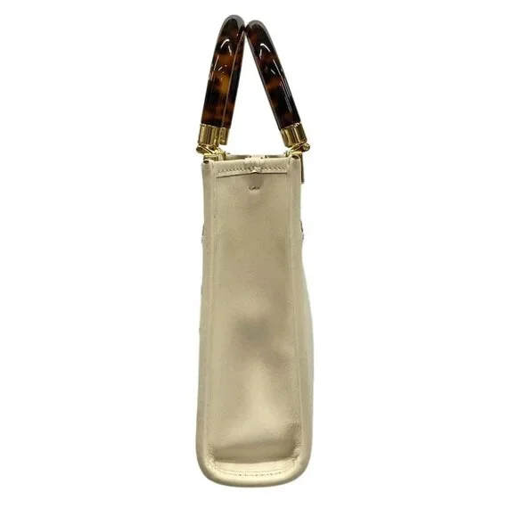 FENDI Sunshine Shopper 2WAY 8BS051 Cream Leather - Women's Tote Bag - Picture 2 of 14
